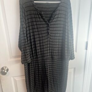 Torrid Gray and Black Striped Knit Top